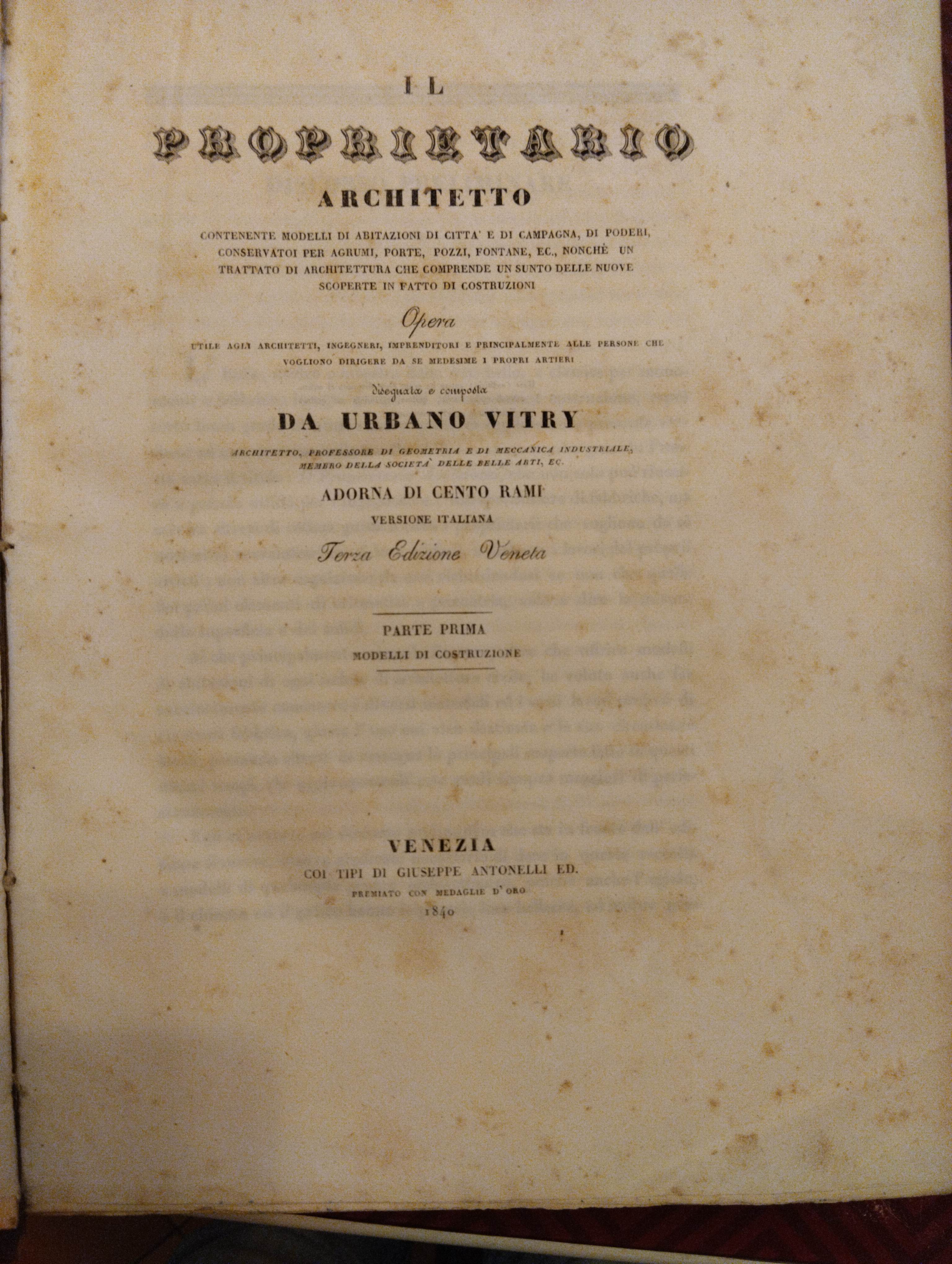 Il Proprietario Architetto - Parte Prima: Modelli di Costruzione